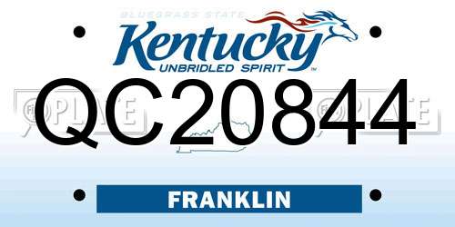 QC20844 Kentucky License Plate
