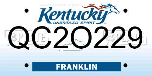 QC2O229 Kentucky License Plate