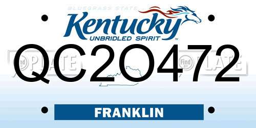 QC2O472 Kentucky License Plate
