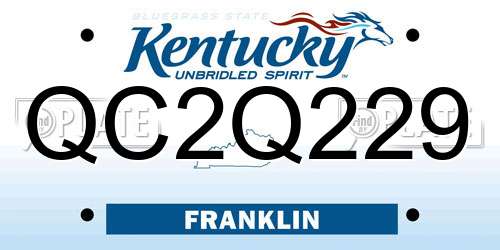 QC2Q229 Kentucky License Plate