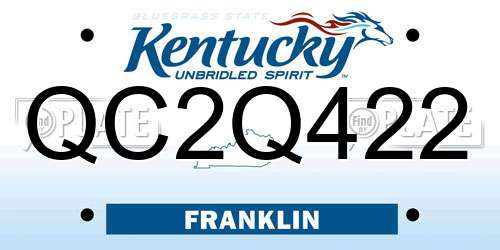 QC2Q422 Kentucky License Plate