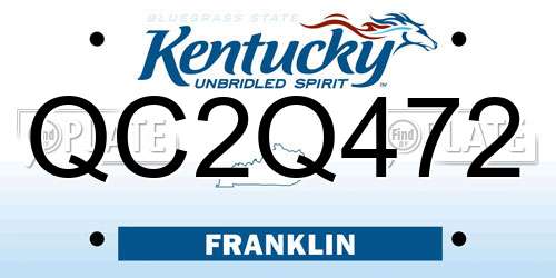 QC2Q472 Kentucky License Plate