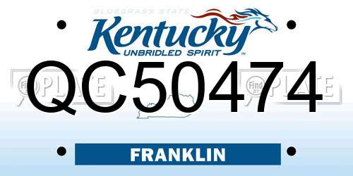 QC50474 Kentucky License Plate