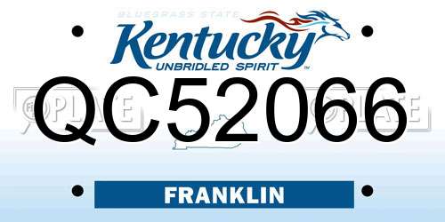 QC52066 Kentucky License Plate
