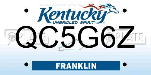 QC5G6Z Kentucky License Plate