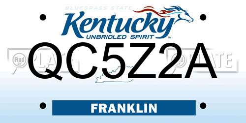 QC5Z2A Kentucky License Plate