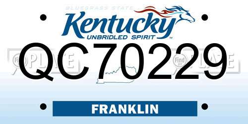 QC70229 Kentucky License Plate