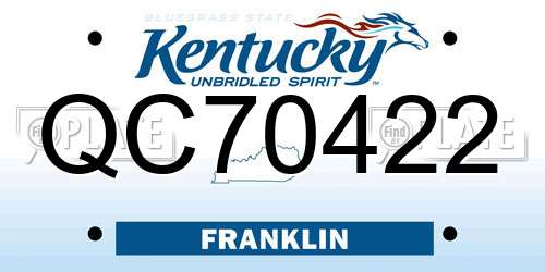 QC70422 Kentucky License Plate