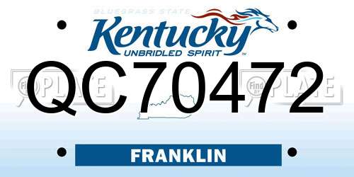 QC70472 Kentucky License Plate