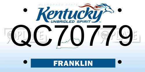 QC70779 Kentucky License Plate