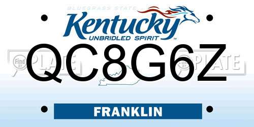 QC8G6Z Kentucky License Plate