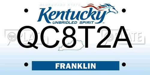 QC8T2A Kentucky License Plate