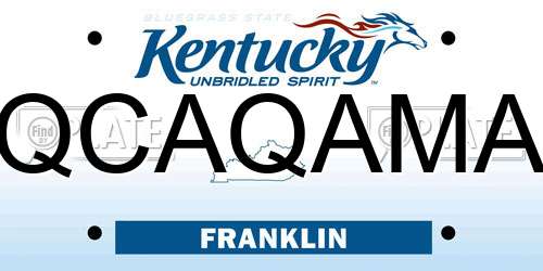 QCAQAMA Kentucky License Plate