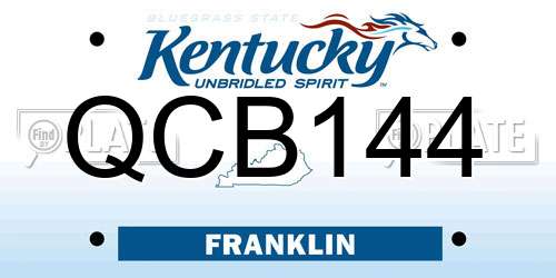 QCB144 Kentucky License Plate