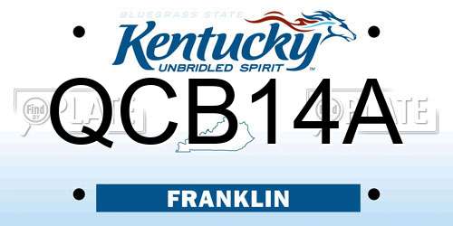 QCB14A Kentucky License Plate
