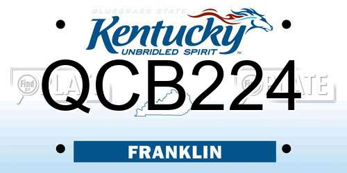QCB224 Kentucky License Plate