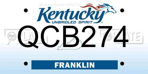 QCB274 Kentucky License Plate