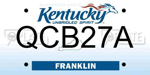 QCB27A Kentucky License Plate