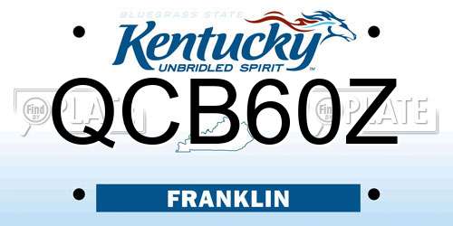 QCB60Z Kentucky License Plate