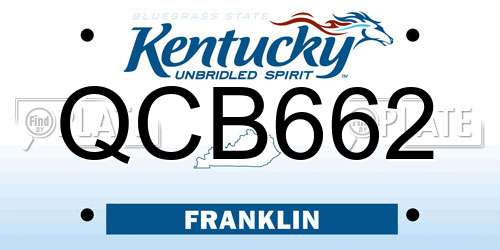 QCB662 Kentucky License Plate