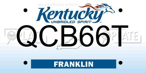 QCB66T Kentucky License Plate
