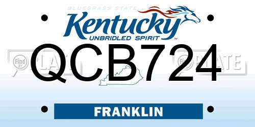 QCB724 Kentucky License Plate