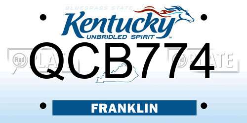 QCB774 Kentucky License Plate