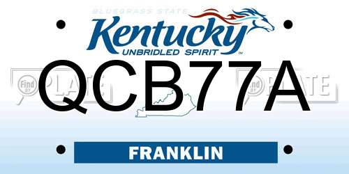 QCB77A Kentucky License Plate