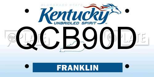 QCB90D Kentucky License Plate