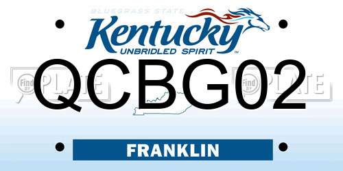 QCBG02 Kentucky License Plate