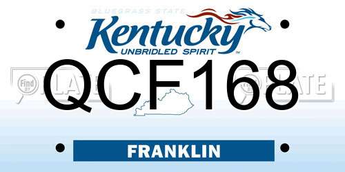 QCF168 Kentucky License Plate