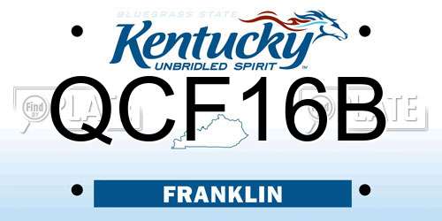 QCF16B Kentucky License Plate