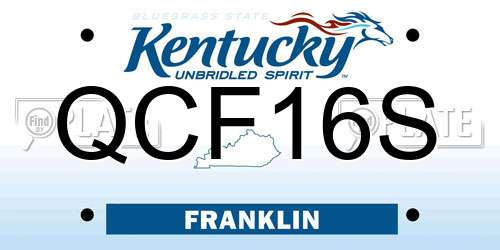 QCF16S Kentucky License Plate