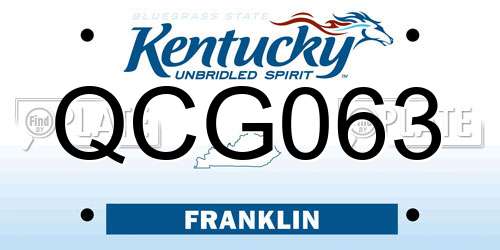 QCG063 Kentucky License Plate