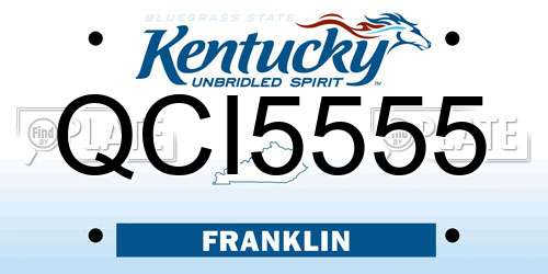QCI5555 Kentucky License Plate