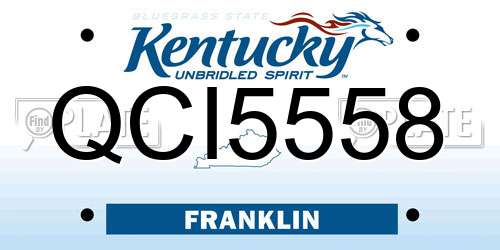 QCI5558 Kentucky License Plate