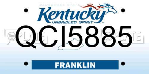 QCI5885 Kentucky License Plate