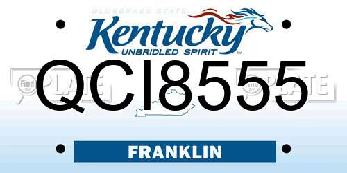 QCI8555 Kentucky License Plate