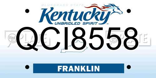 QCI8558 Kentucky License Plate
