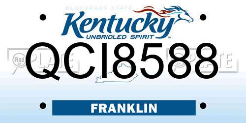 QCI8588 Kentucky License Plate