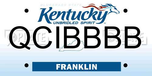 QCIBBBB Kentucky License Plate