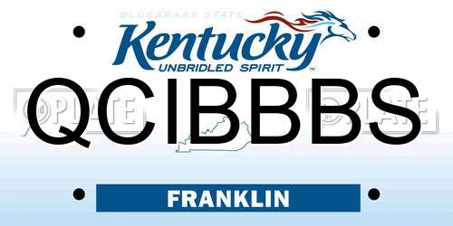 QCIBBBS Kentucky License Plate