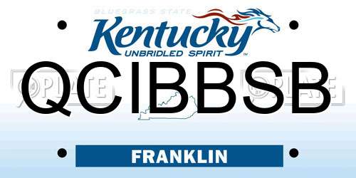 QCIBBSB Kentucky License Plate