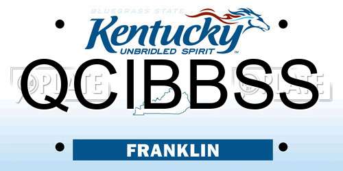 QCIBBSS Kentucky License Plate