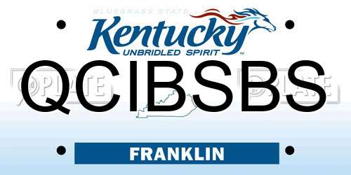 QCIBSBS Kentucky License Plate
