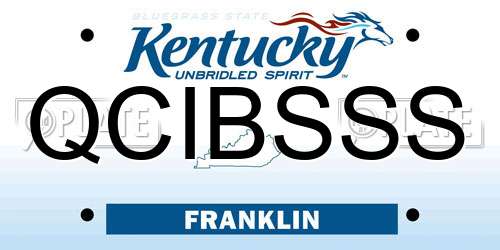 QCIBSSS Kentucky License Plate