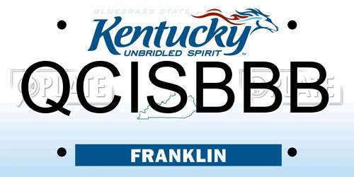 QCISBBB Kentucky License Plate