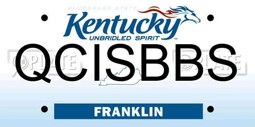 QCISBBS Kentucky License Plate