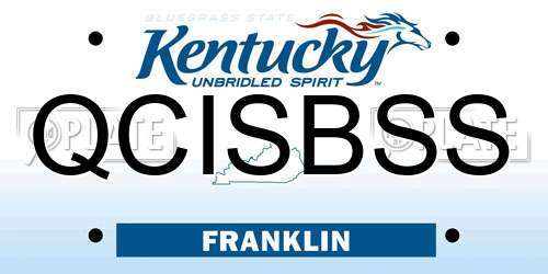 QCISBSS Kentucky License Plate