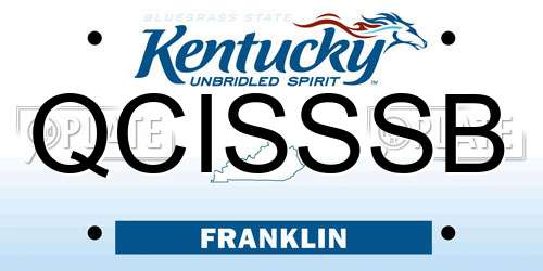 QCISSSB Kentucky License Plate